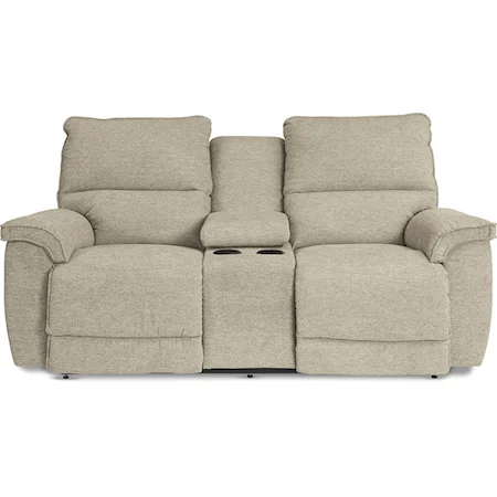 Casual Power Reclining Loveseat with Cupholder Storage Console and USB Charging Ports